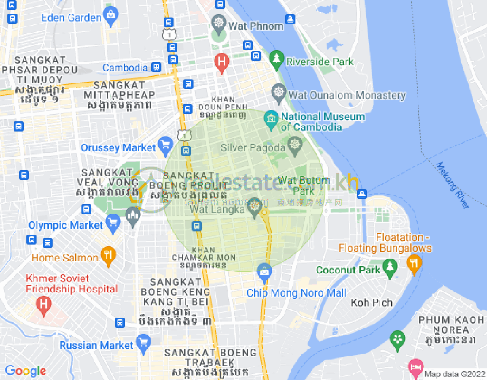 答复, Boeng Reang镇, 隆边区, 金边地图