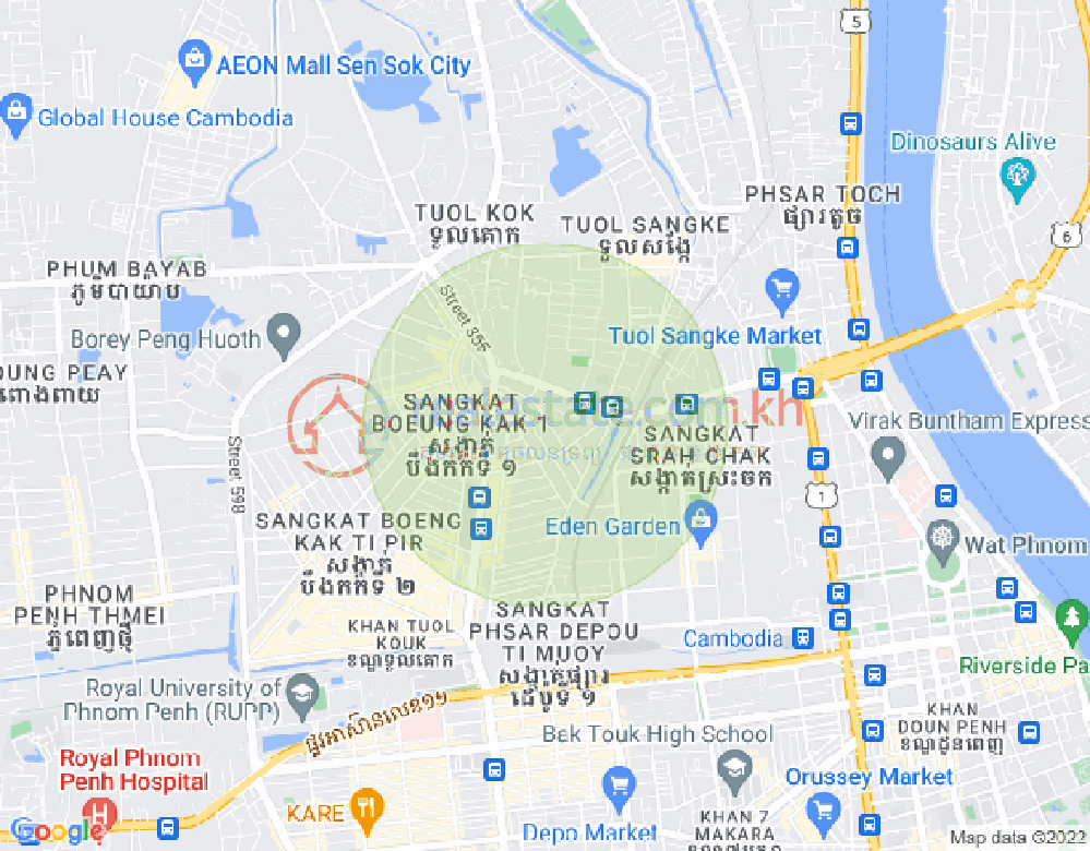万谷湖1分区, 堆谷区, 金边地图