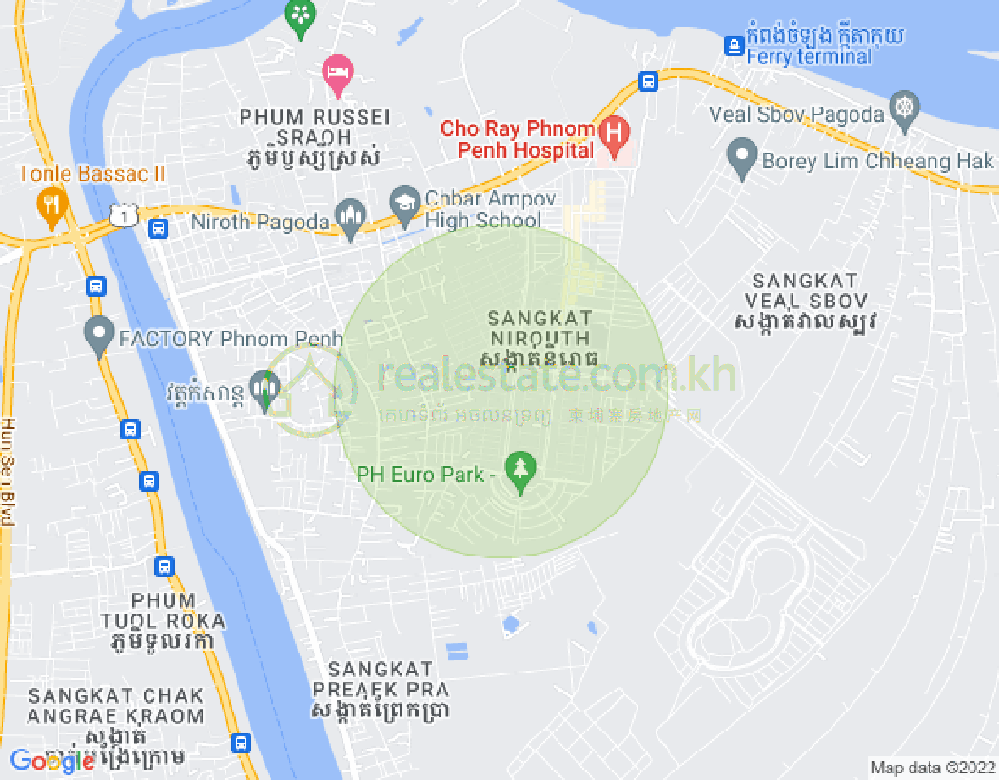 Map of Nirouth, Chbar Ampov, Phnom Penh