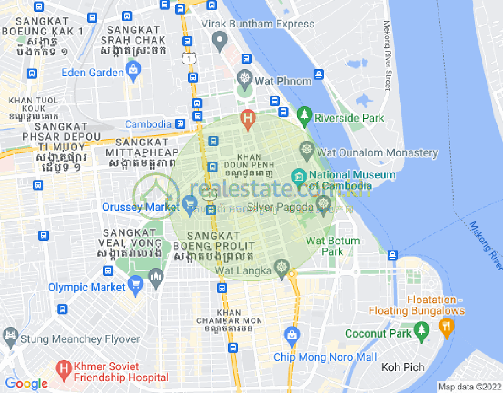 Map of Phsar Thmei III, Daun Penh, Phnom Penh