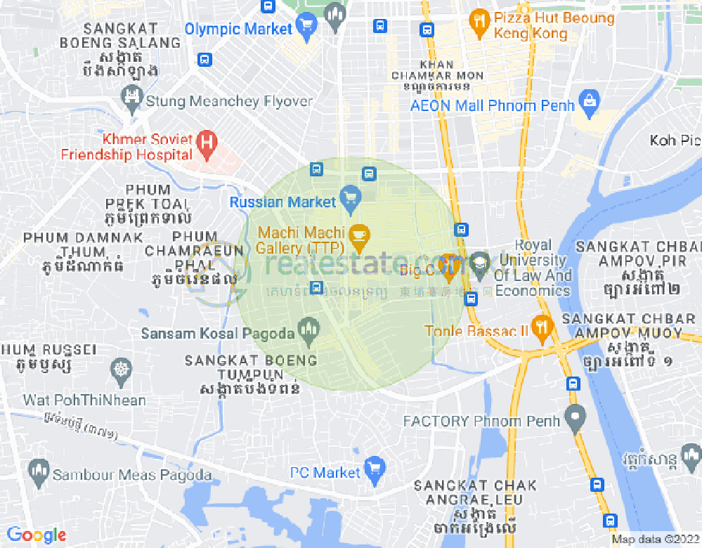 Carte de Toul Tum Poung 1, Chamkarmon, Phnom Penh