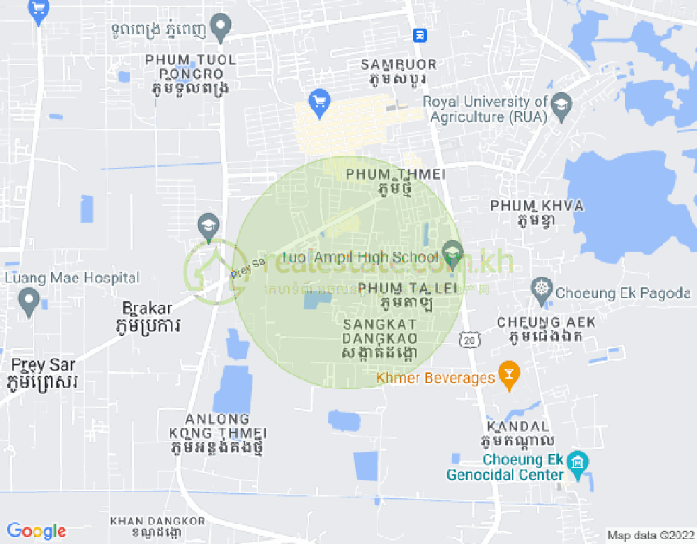 Mapa: Prey Sa, Dangkao, Phnom Penh