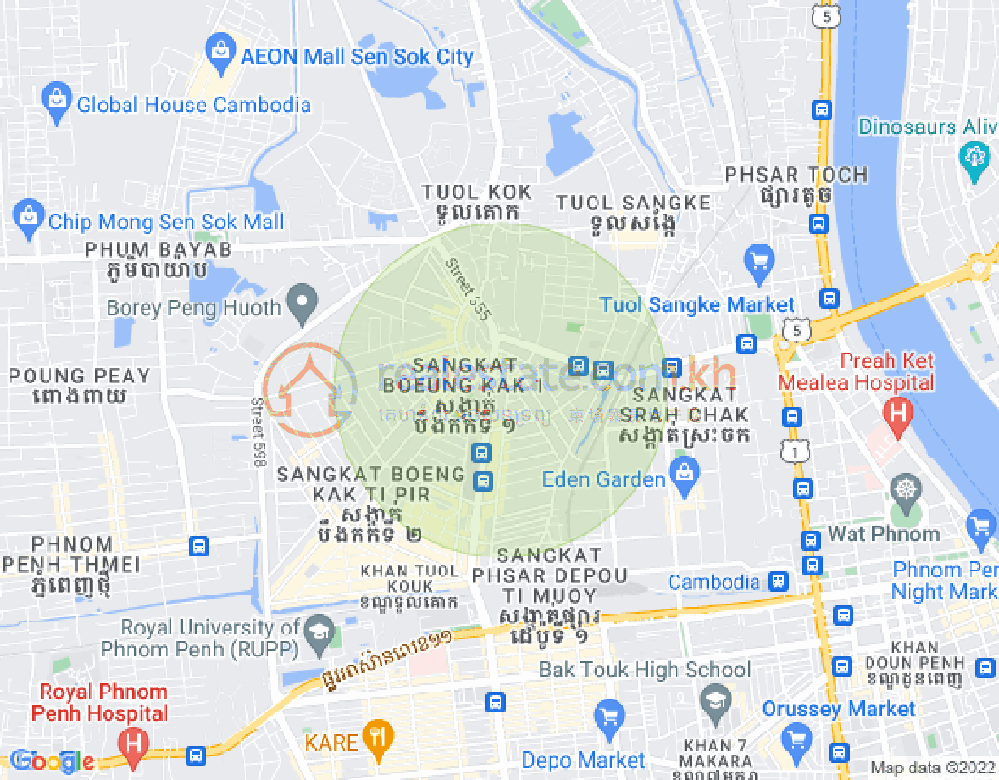 万谷湖1分区, 堆谷区, 金边地图