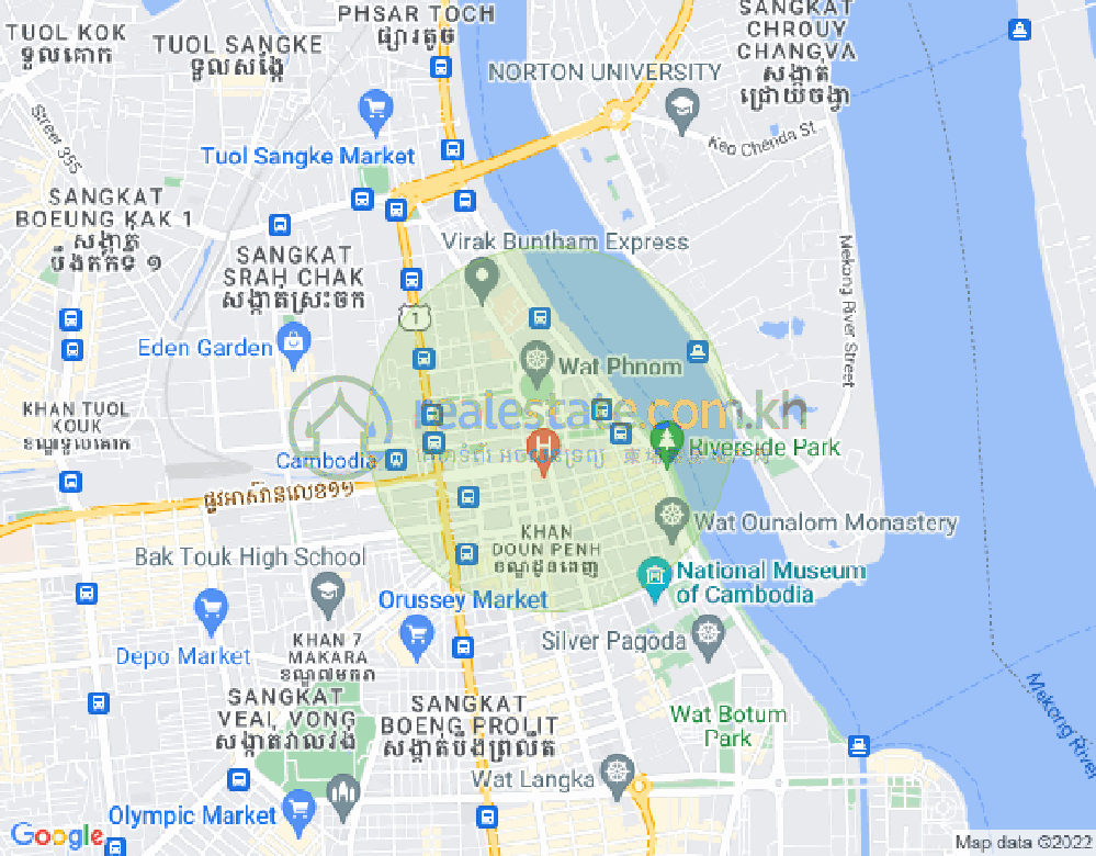 Carte de Wat Phnom, Daun Penh, Phnom Penh