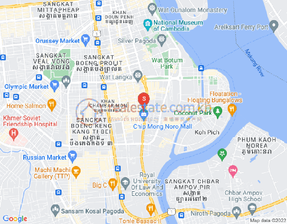 Mapa: BKK 3, Boeng Keng Kang, Phnom Penh