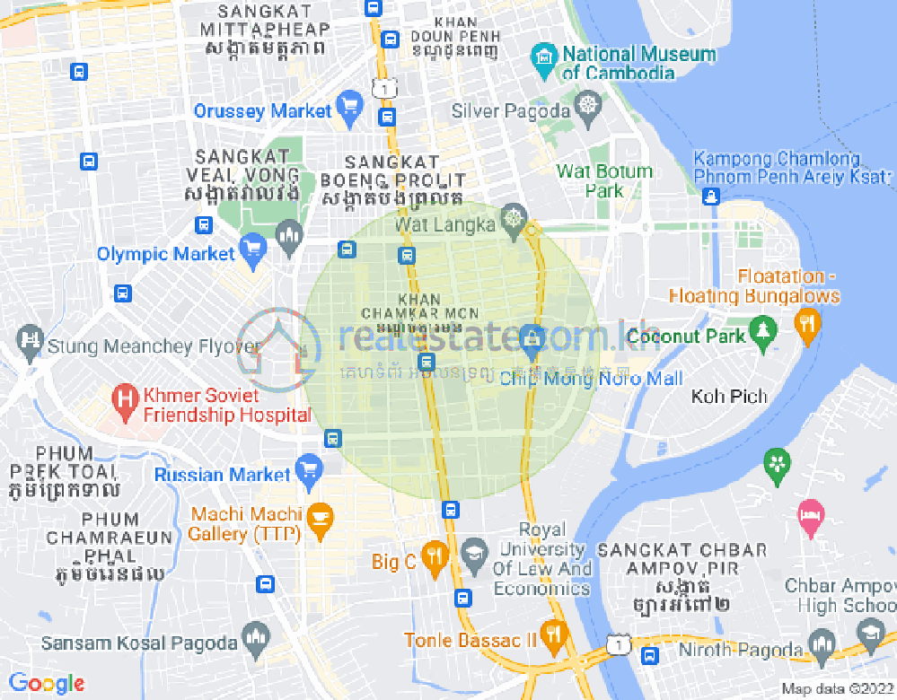 Mapa: BKK 1, Boeng Keng Kang, Phnom Penh
