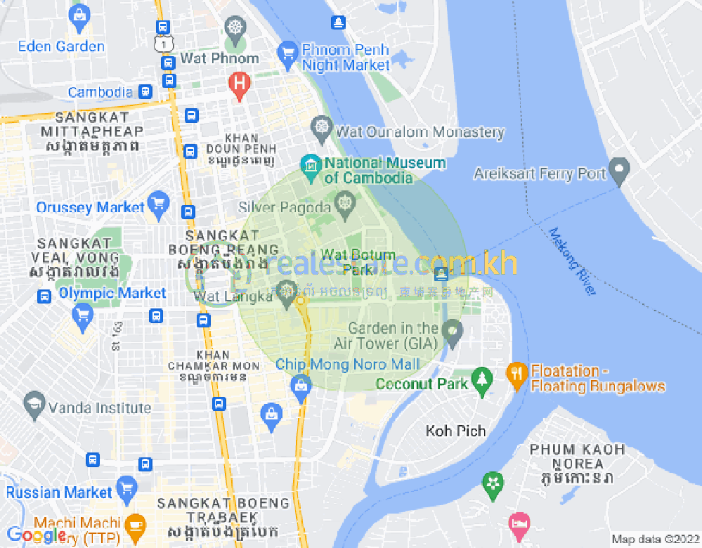 사팔만구역, 룽볜구, 프놈펜 지도