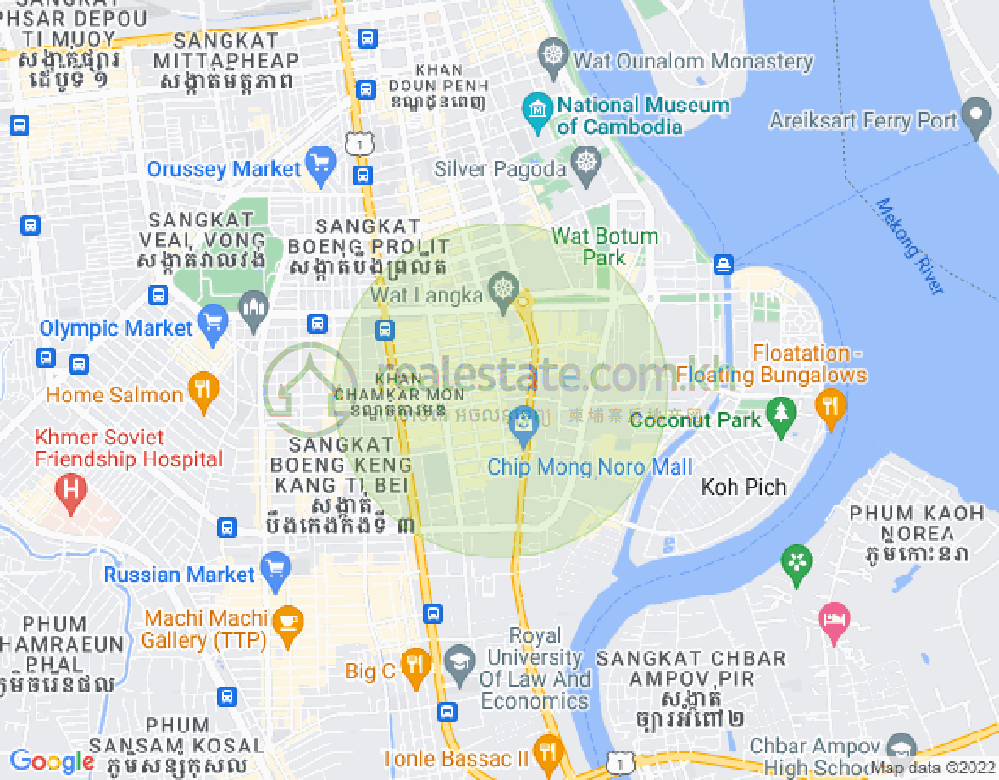 Map of BKK 1, Boeng Keng Kang, Phnom Penh