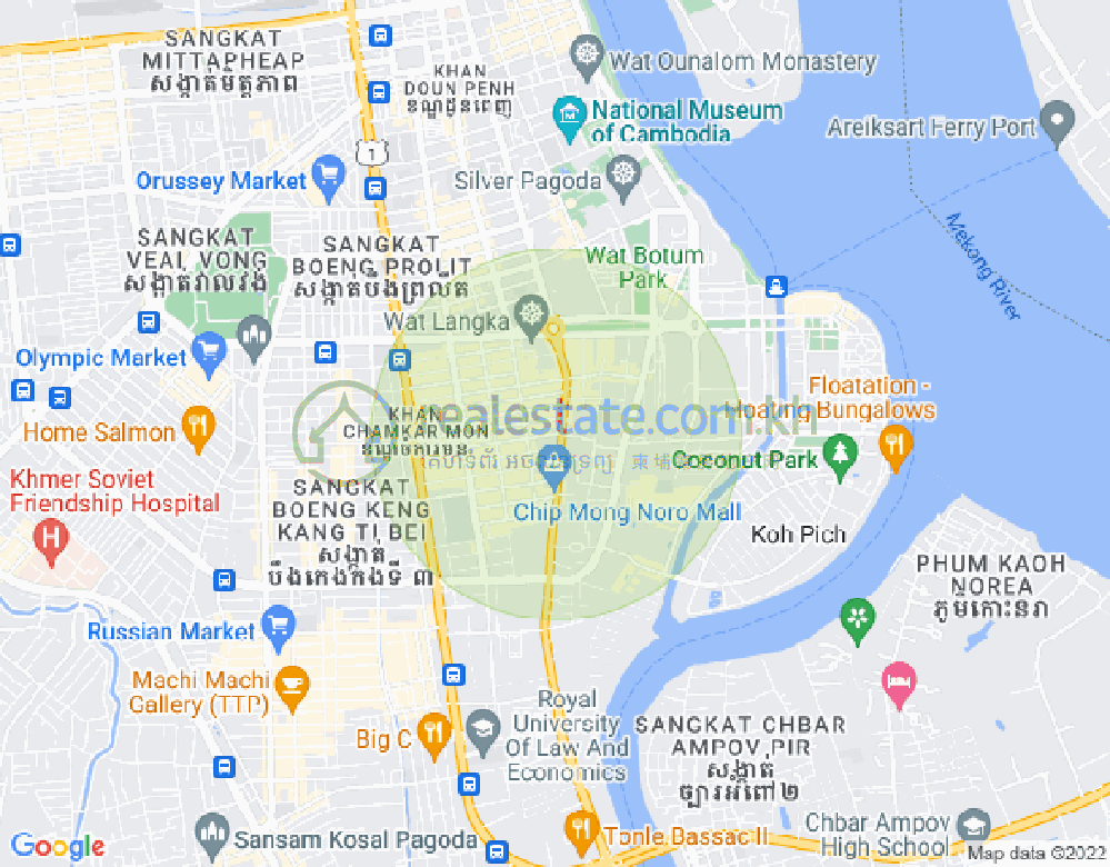 Mapa: BKK 1, Boeng Keng Kang, Phnom Penh