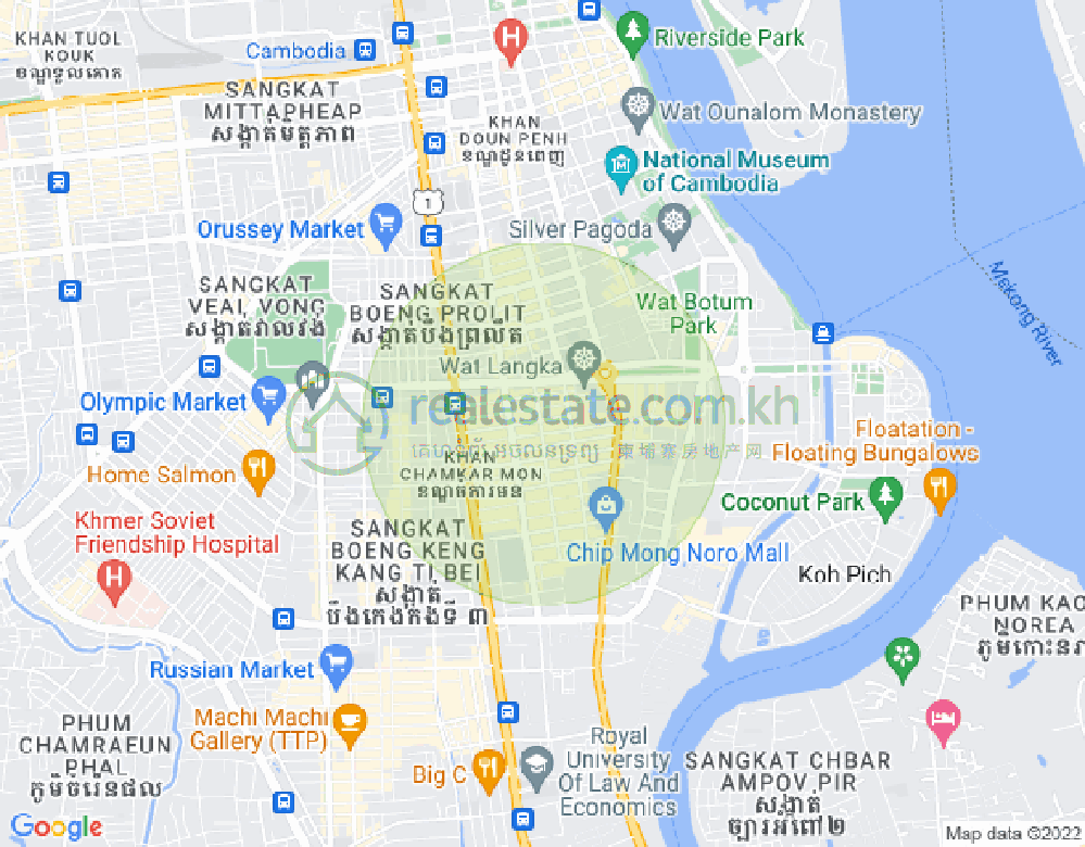Map of BKK 1, Boeng Keng Kang, Phnom Penh