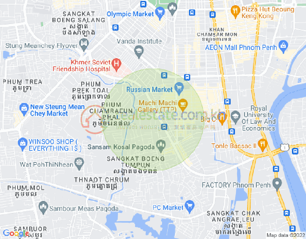Mapa: Boeung Tumpun 1, Meanchey, Phnom Penh