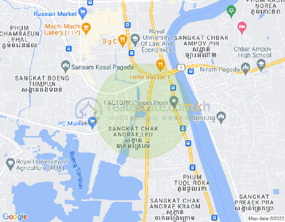 长夏上社分区, 棉芷区, 金边地图