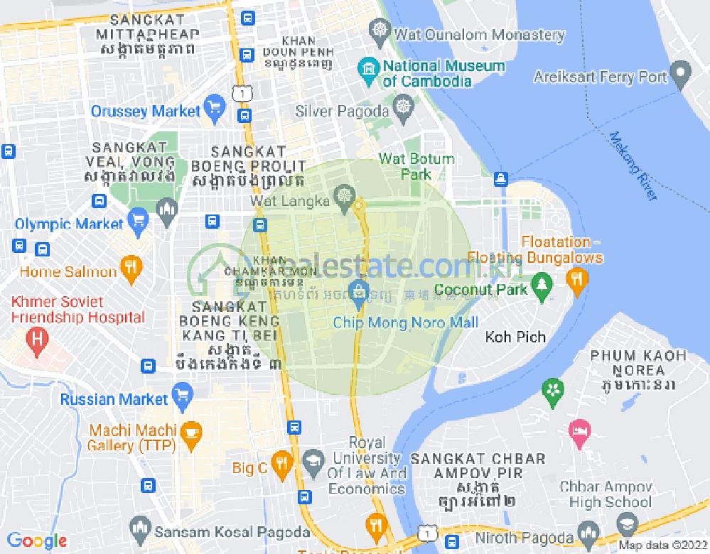 만곡호1구역, 노곡구, 프놈펜 지도