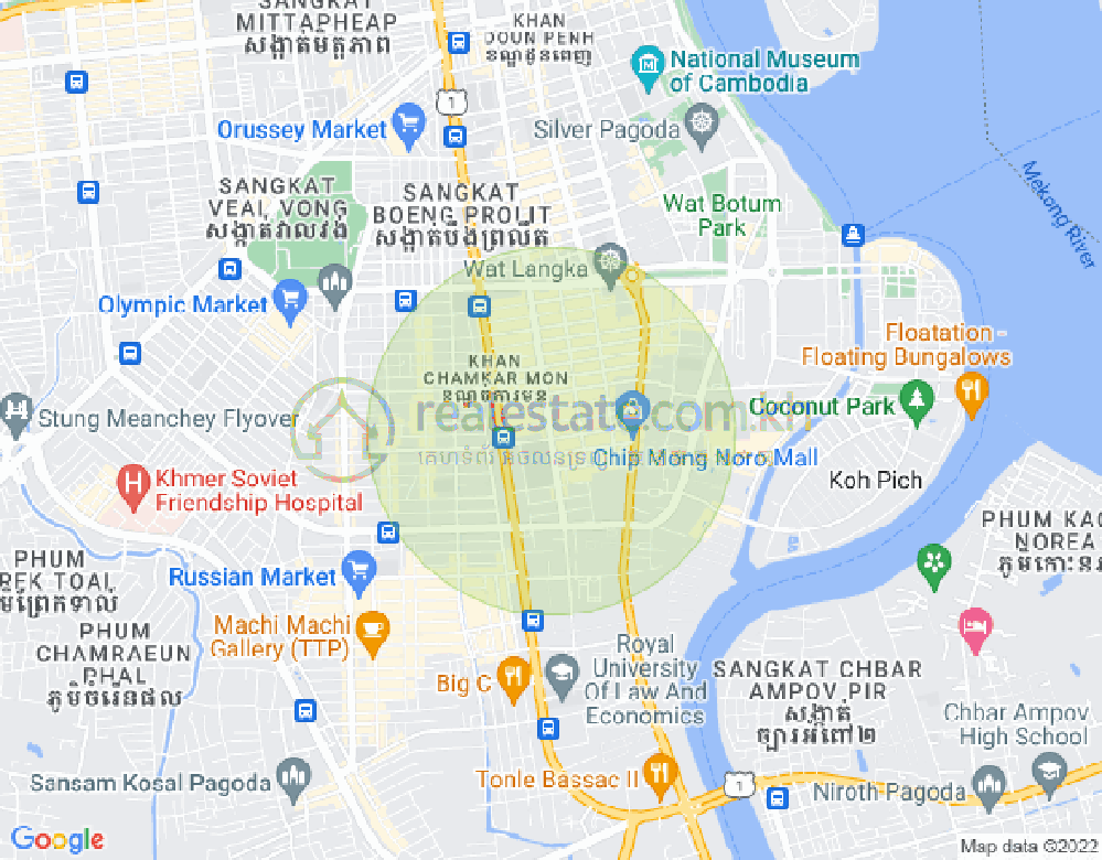 Map of BKK 1, Boeng Keng Kang, Phnom Penh