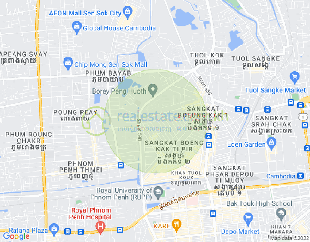 แผนที่ บึงกัก 2, ตuolโกก, พนมเปญ