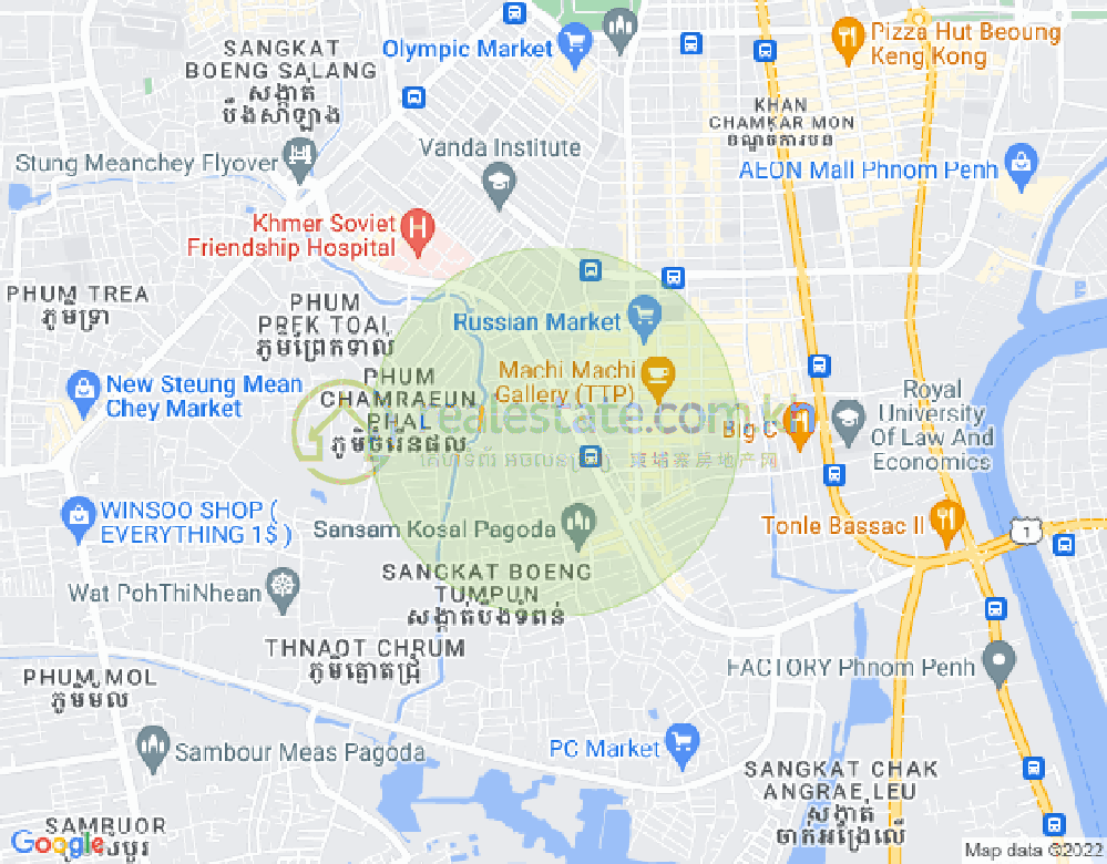 Map of Boeung Tumpun 1, Meanchey, Phnom Penh