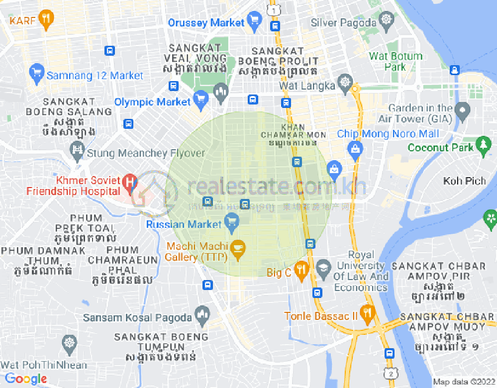 Map of BKK 1, Boeng Keng Kang, Phnom Penh