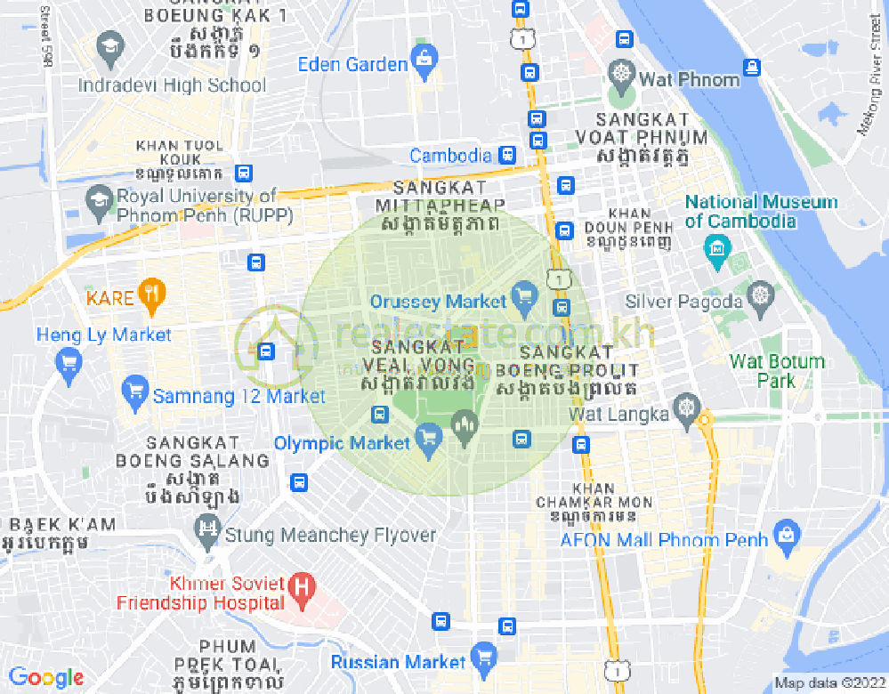 Mapa: Veal Vong, 7 Makara, Phnom Penh