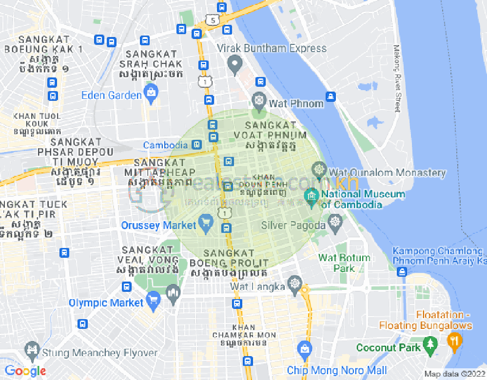 四臂湾分区, 隆边区, 金边地图