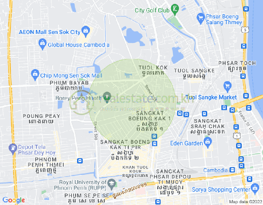 万谷湖1分区, 堆谷区, 金边地图