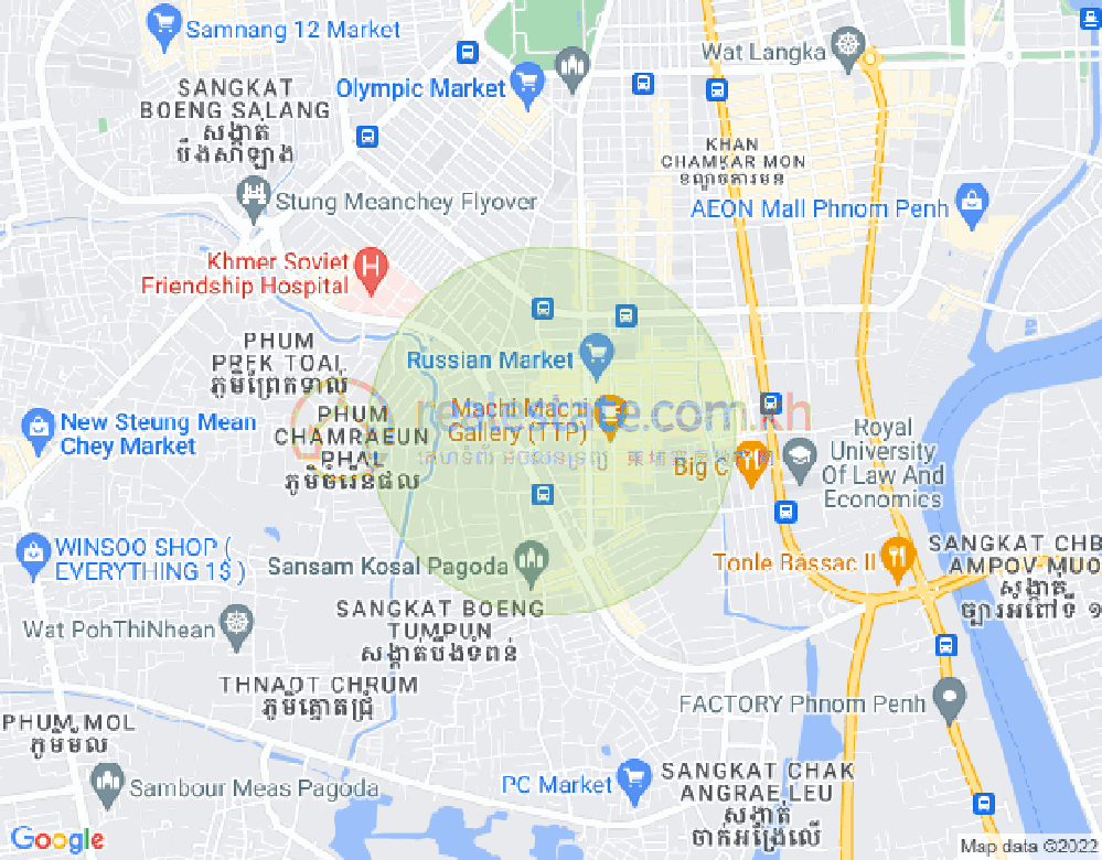 Map of Toul Tum Poung 1, Chamkarmon, Phnom Penh