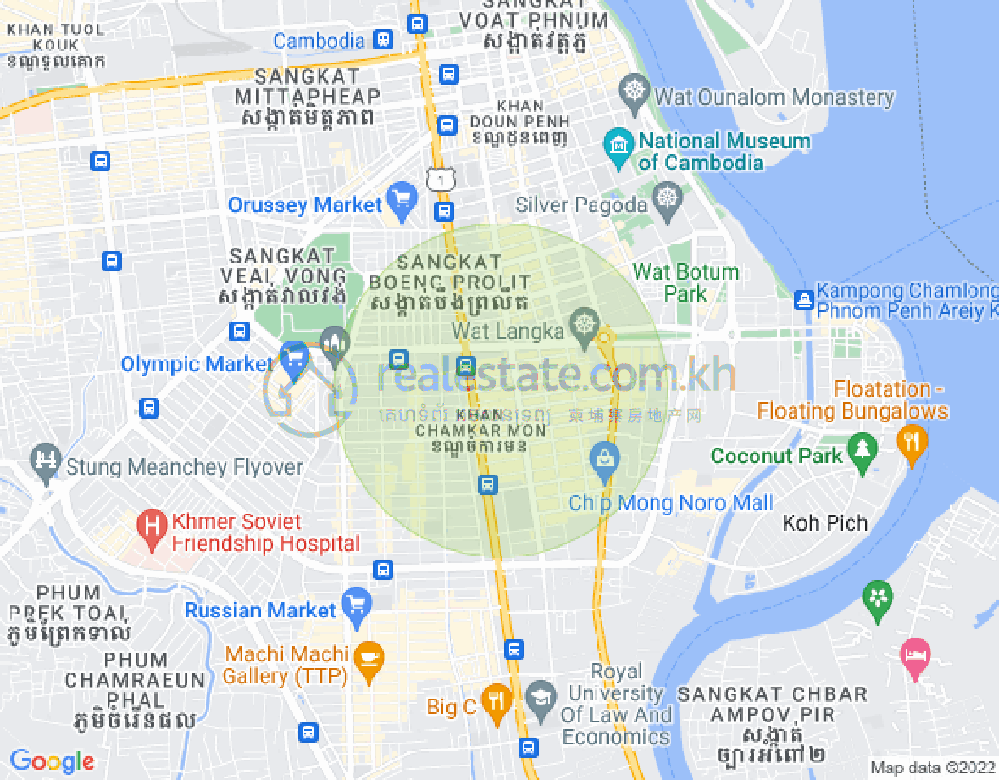 万景岗1分区（BKK1), 波哥堪, 金边地图