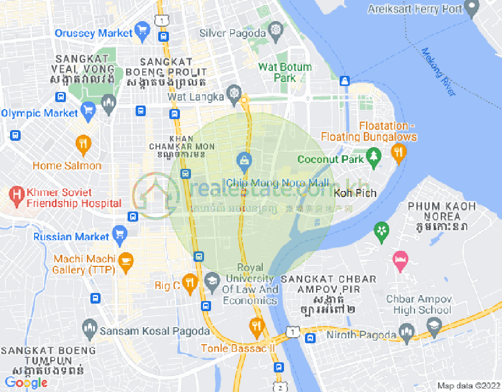 แผนที่ โตนเลบาสัก, จัมการมอน, พนมเปญ