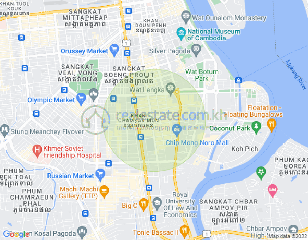 万景岗1分区（BKK1), 波哥堪, 金边地图