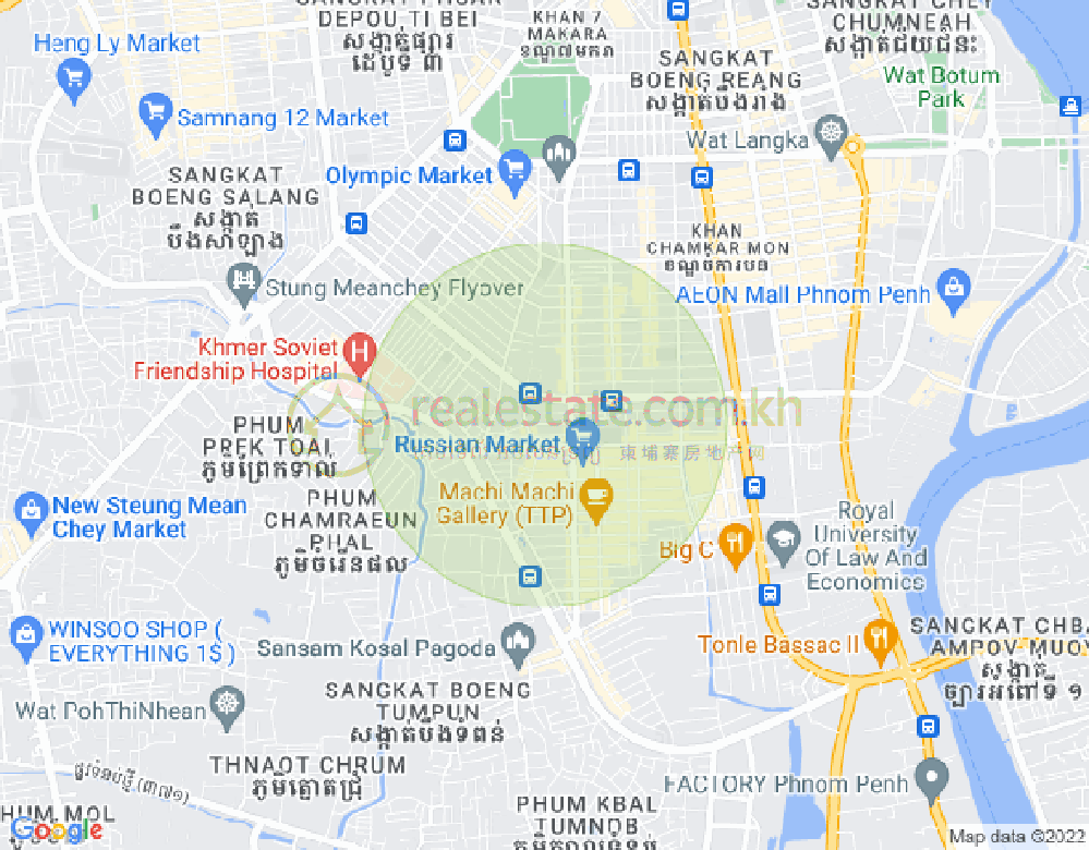 Carte de Toul Tum Poung 1, Chamkarmon, Phnom Penh