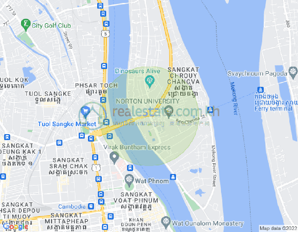 水净华区, 金边地图