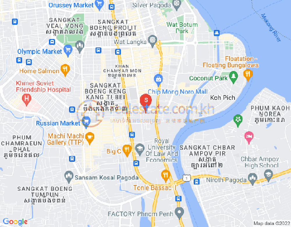 Mapa: BKK 1, Boeng Keng Kang, Phnom Penh