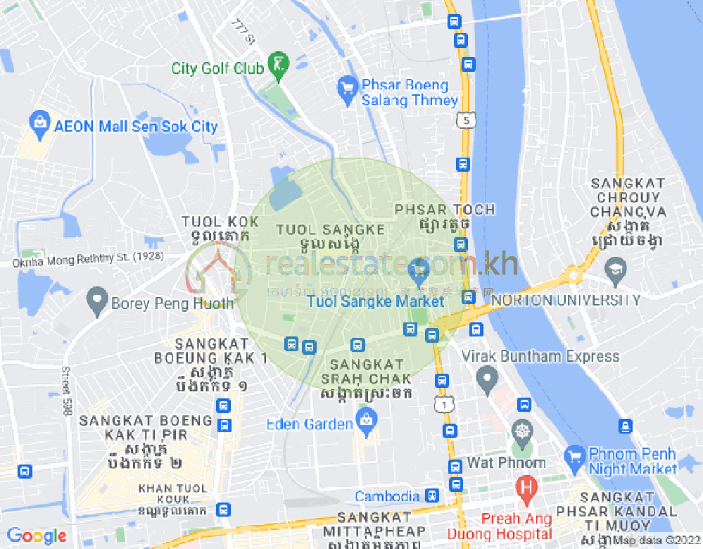 Map of Tuol Sangkae 1, Russey Keo, Phnom Penh