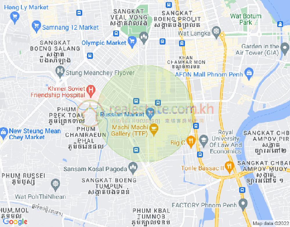 Carte de Toul Tum Poung 1, Chamkarmon, Phnom Penh