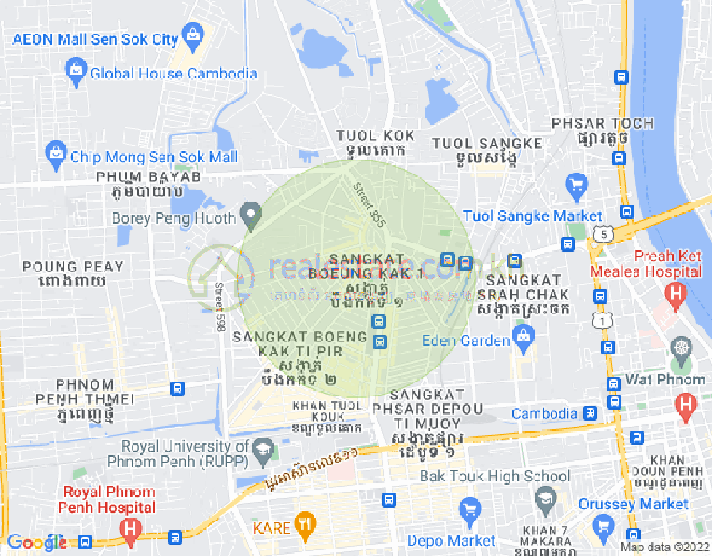 万谷湖1分区, 堆谷区, 金边地图