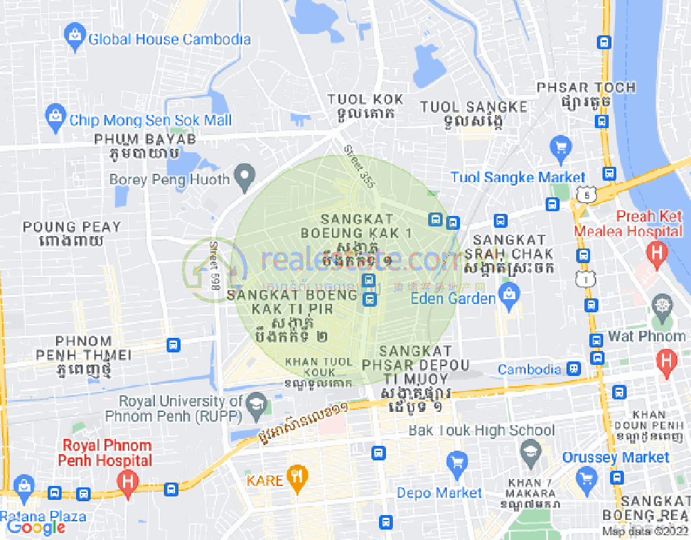 万谷湖1分区, 堆谷区, 金边地图