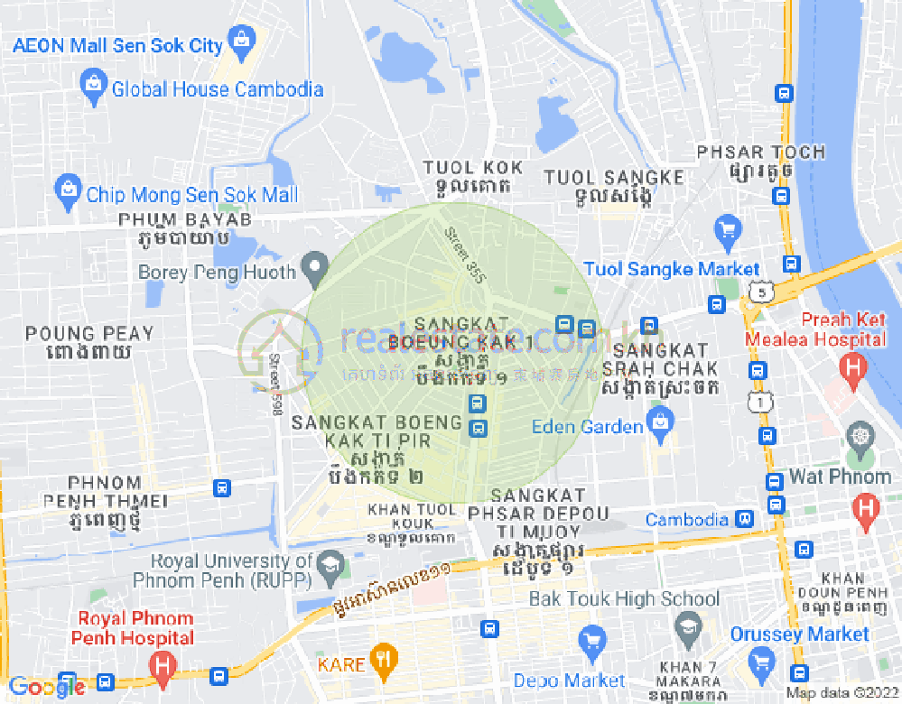 万谷湖1分区, 堆谷区, 金边地图