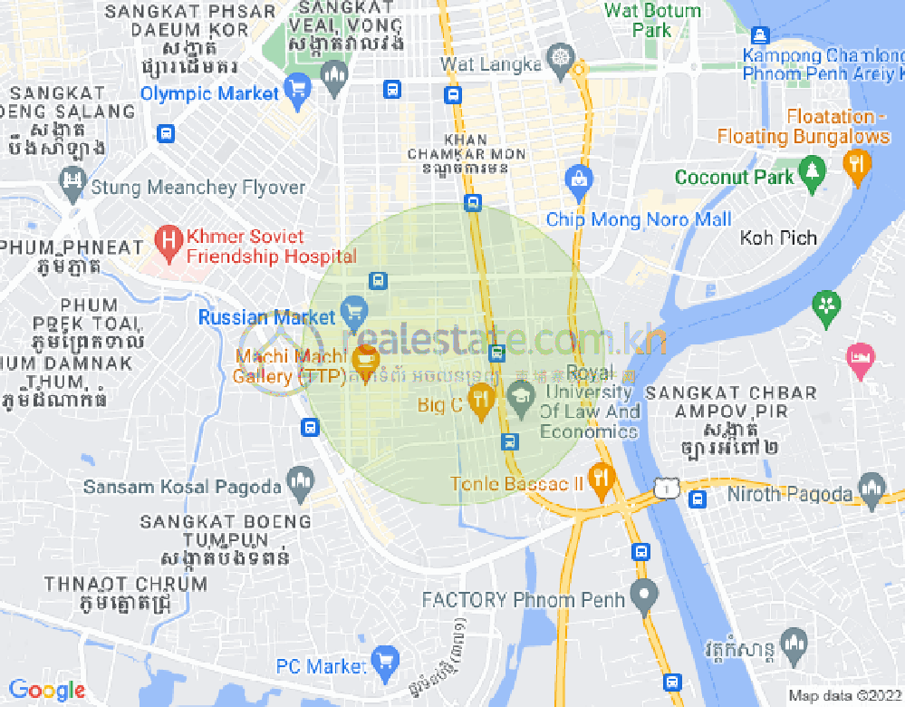 Map of Boeung Trabek, Chamkarmon, Phnom Penh