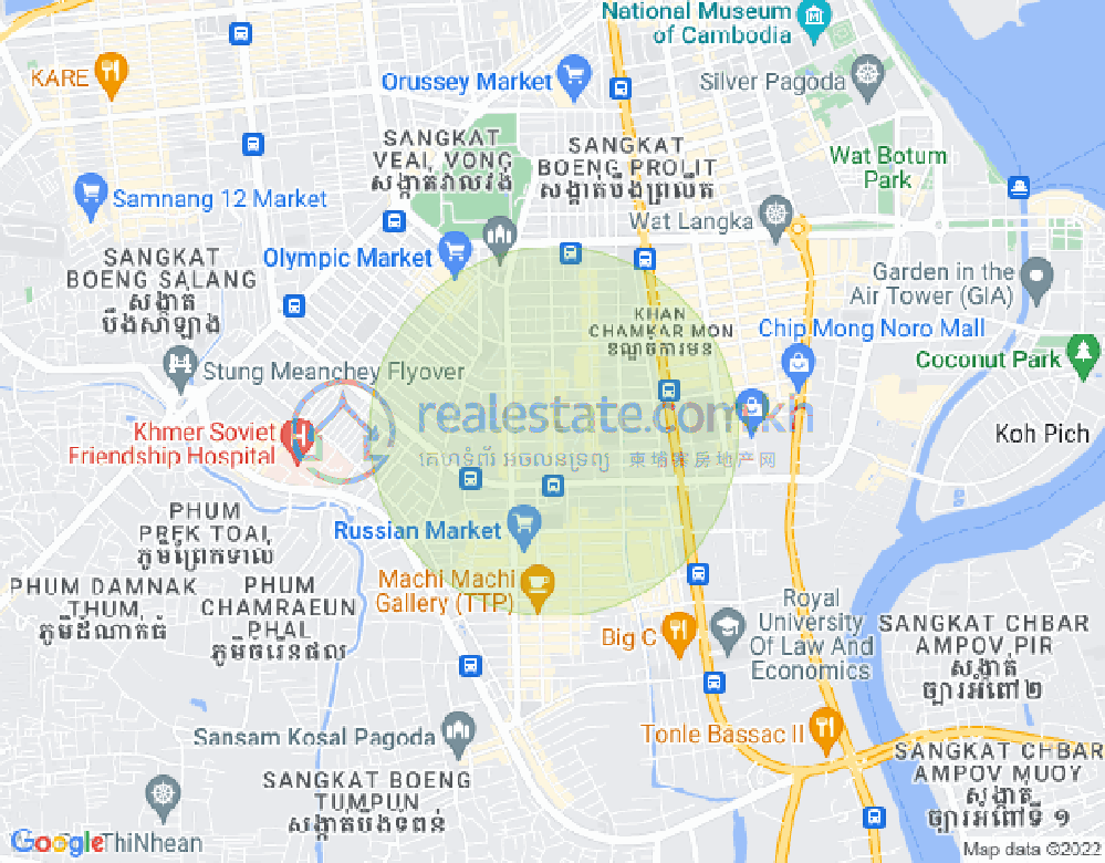 万景岗3分区（BKK3), 波哥堪, 金边地图