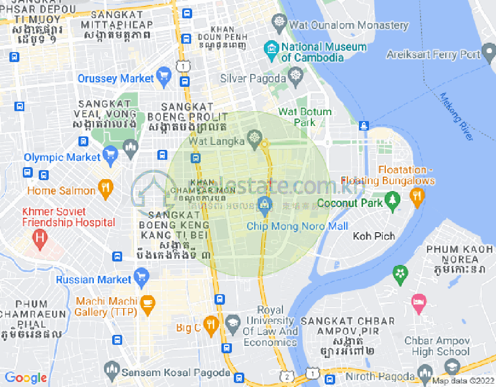 Mapa: BKK 1, Boeng Keng Kang, Phnom Penh