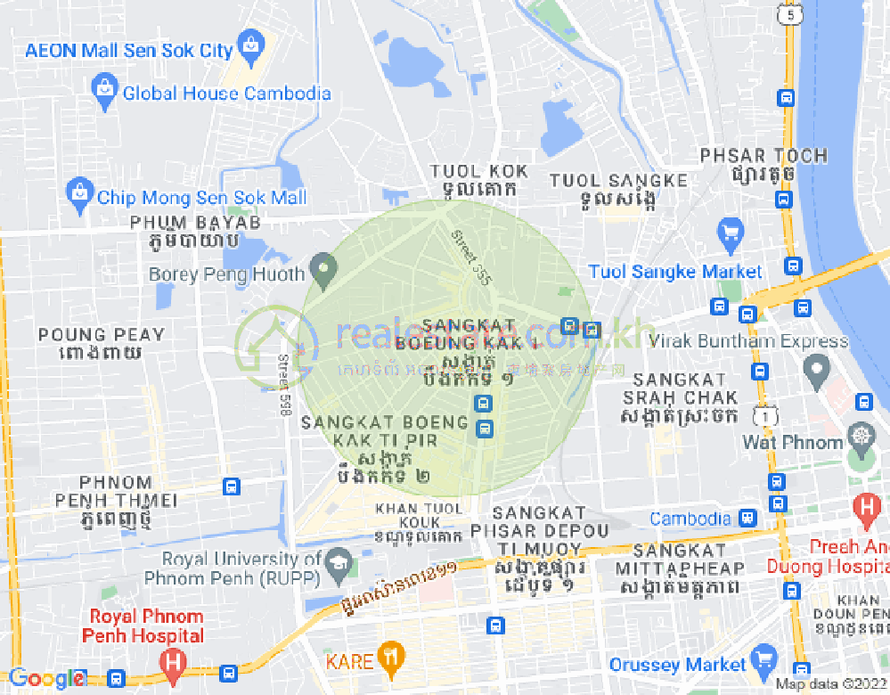 万谷湖1分区, 堆谷区, 金边地图