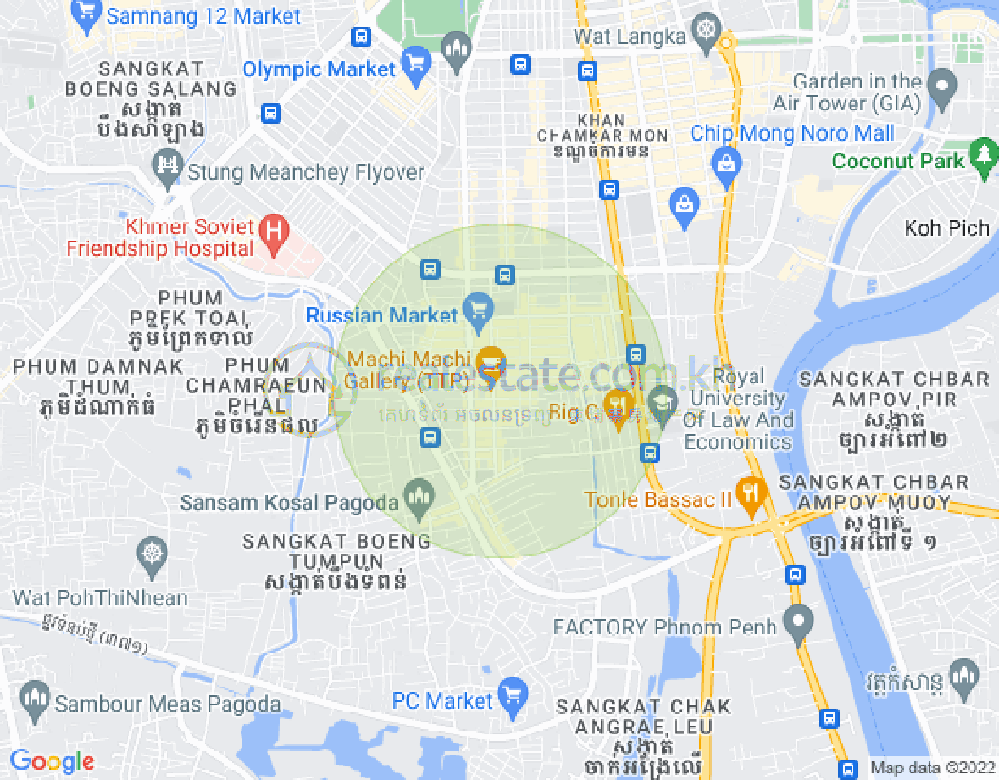 Map of Toul Tum Poung 1, Chamkarmon, Phnom Penh