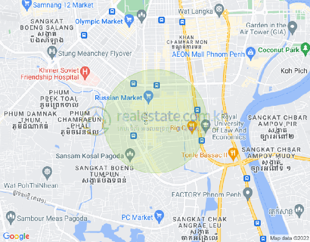 Map of Toul Tum Poung 1, Chamkarmon, Phnom Penh