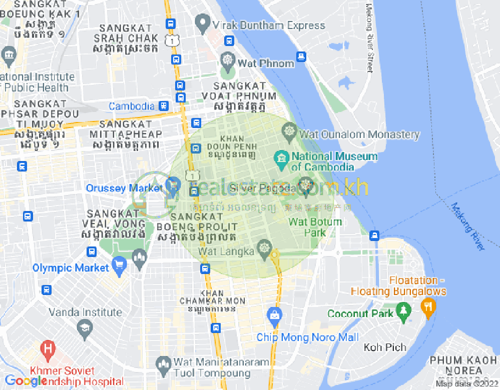 チャクトムク, ドーンペン, プノンペンの地図