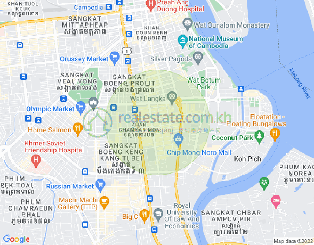 Map of BKK 1, Boeng Keng Kang, Phnom Penh