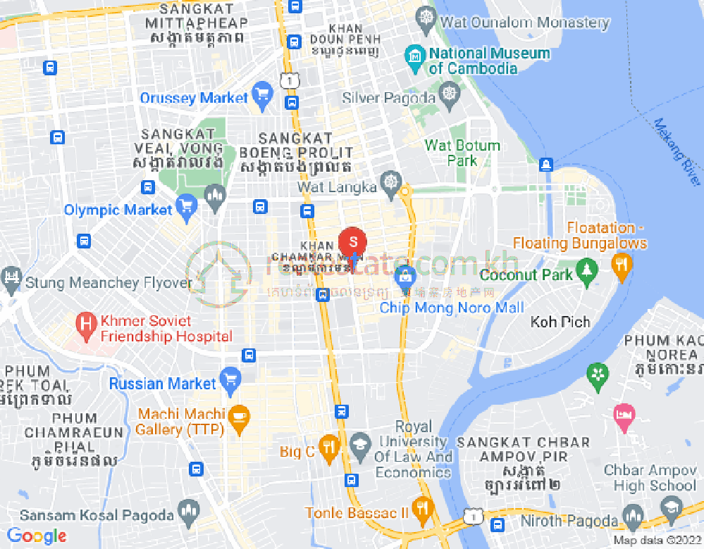 Mapa: BKK 1, Boeng Keng Kang, Phnom Penh