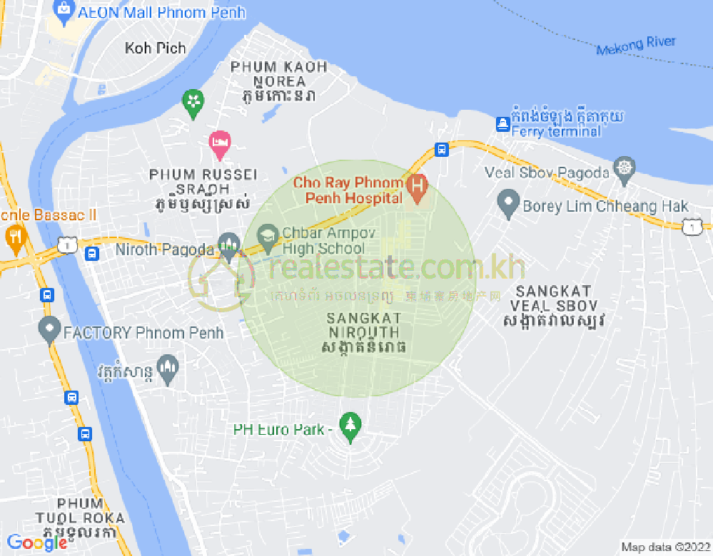 Mapa: Nirouth, Chbar Ampov, Phnom Penh