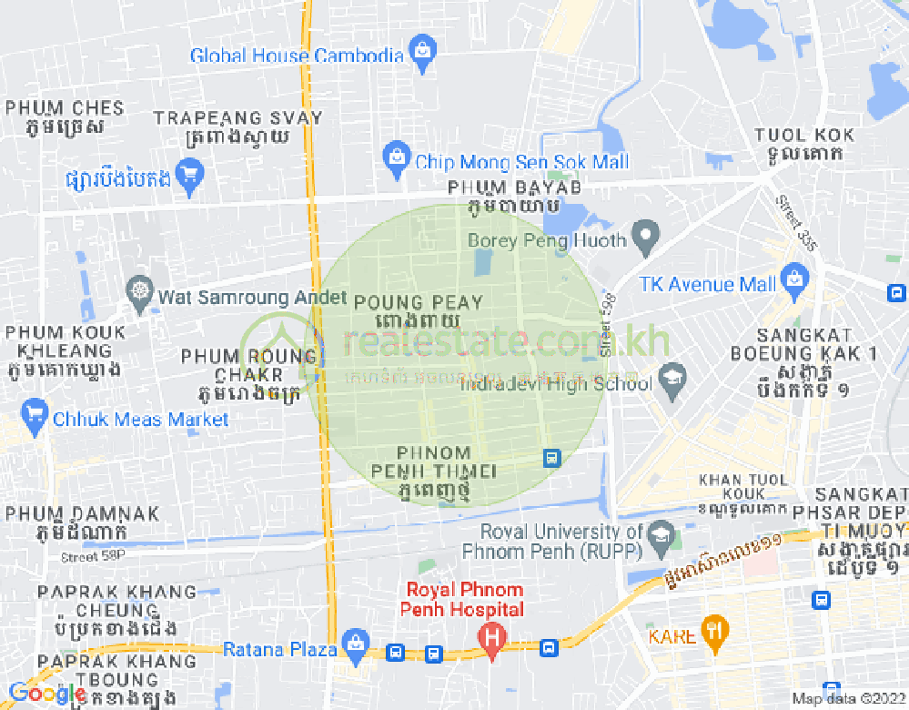 Mapa: Phnom Penh Thmey, Sen Sok, Phnom Penh