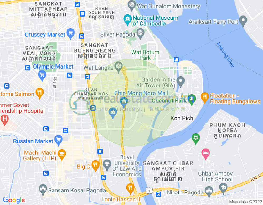 แผนที่ โตนเลบาสัก, จัมการมอน, พนมเปญ