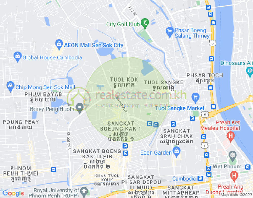 Mapa: Tuol Sangke, Russey Keo, Phnom Penh