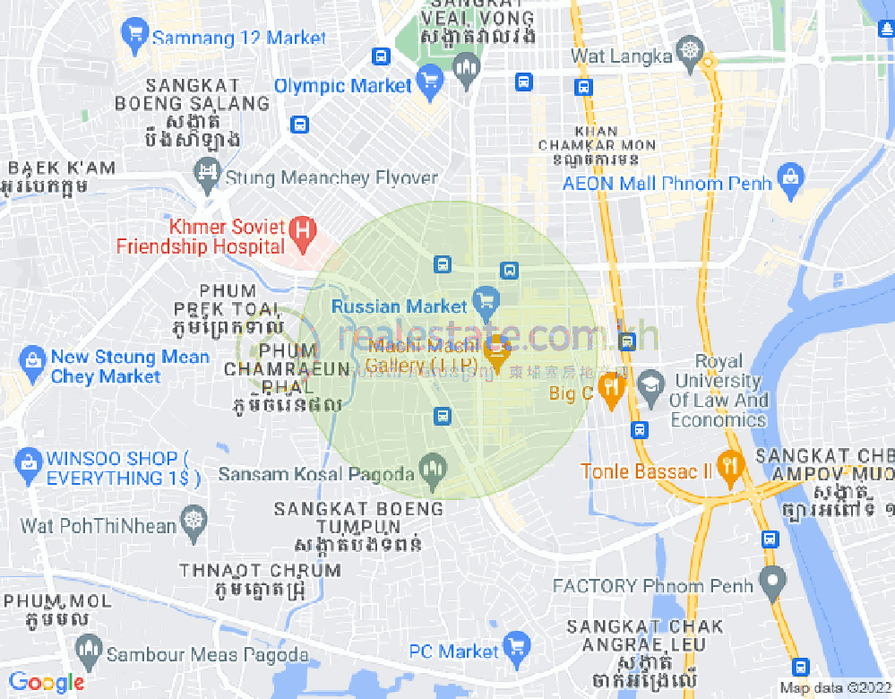 Carte de Toul Tum Poung 1, Chamkarmon, Phnom Penh